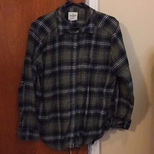 American Eagle pre-ripped plaid shirt